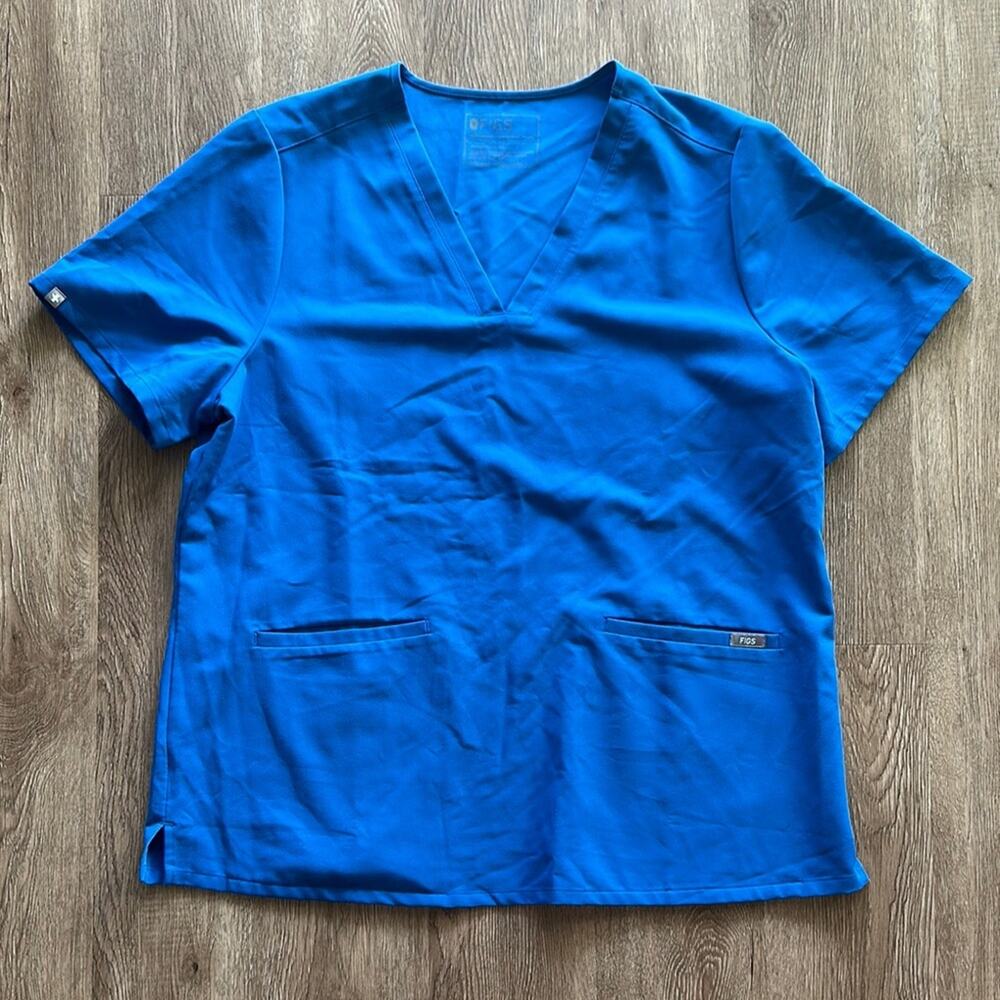 Figs Casma‎ Three-Pocket Scrub Top Royal Blue Size XXL Medical Hospital